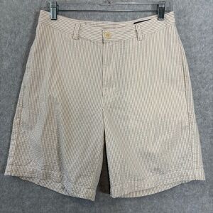 Vineyard Vines Seersucker Chino Shorts Preppy-Tan White Striped-Men 30